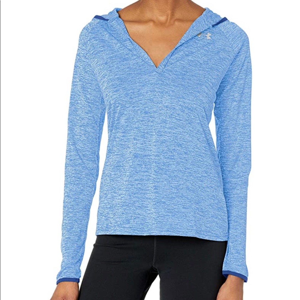 Under Armor Heatgear Tech Lightweight Hooded Long Sleeve Henley Top